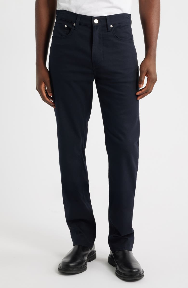 FRAME Modern Straight Leg Five-Pocket Twill Pants, Main, color, Dark Navy