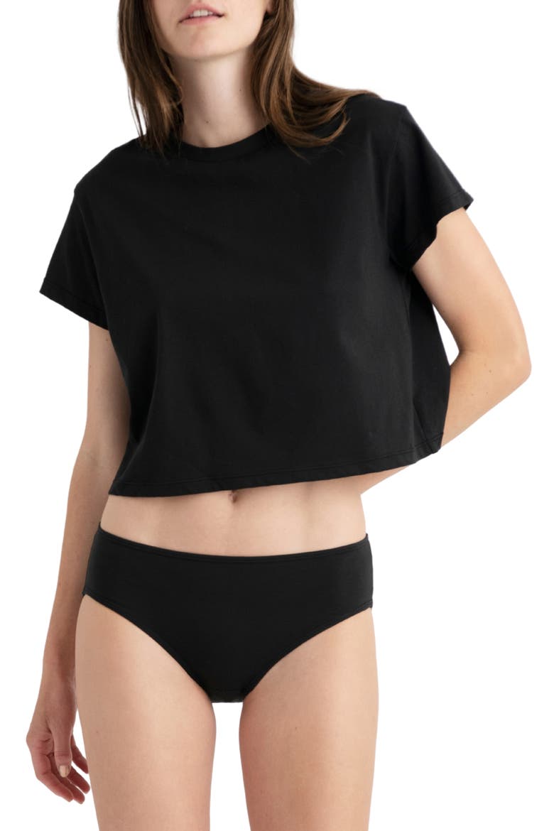 Organic Cotton Crop Top, Main, color, BLACK