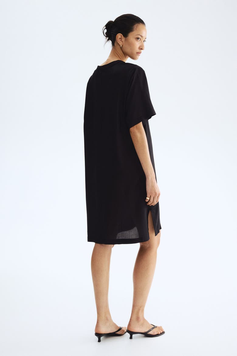 Viscose Tunic Dress, Alternate, color, Black
