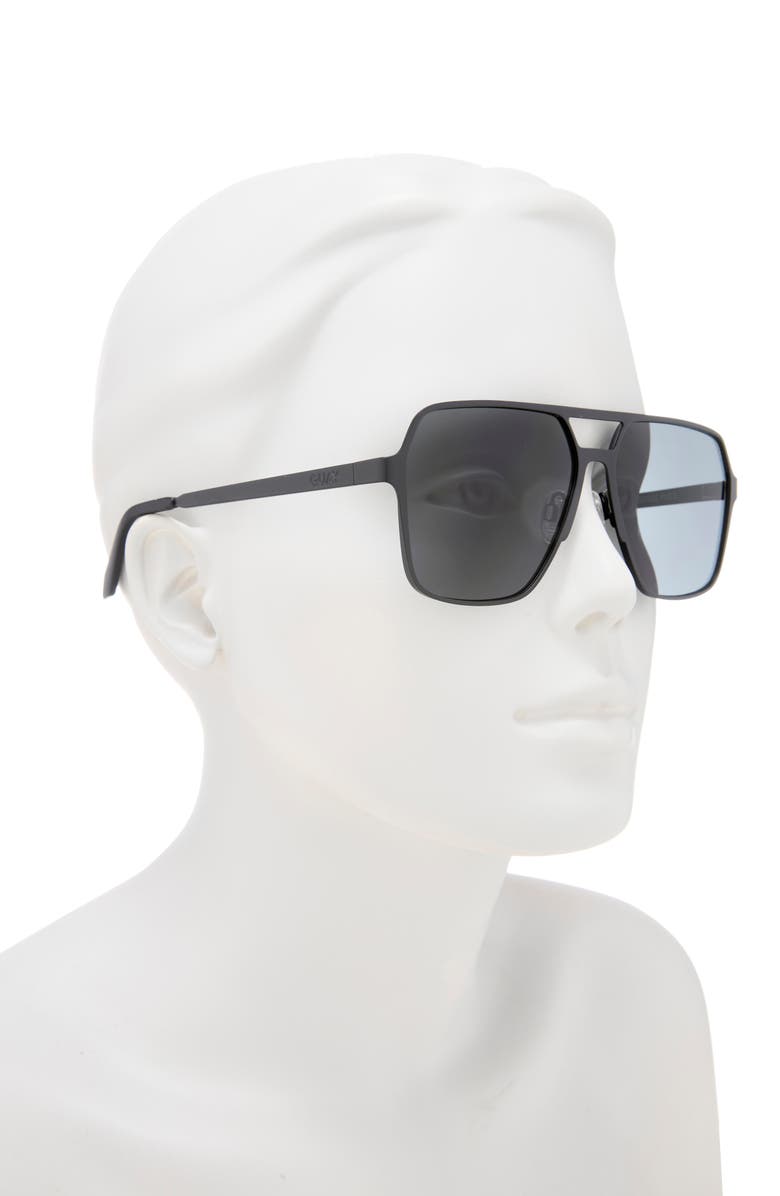 QUAY Backstage Pass 50mm Aviator Sunglasses, Alternate, color, Black/ Smoke