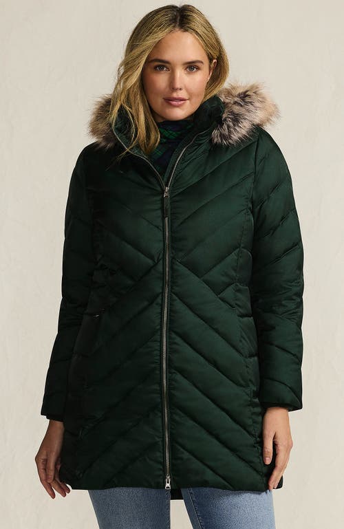 Lands' End Plus Size Featherfree Cozy Fleece Lined Winter Coat In Green