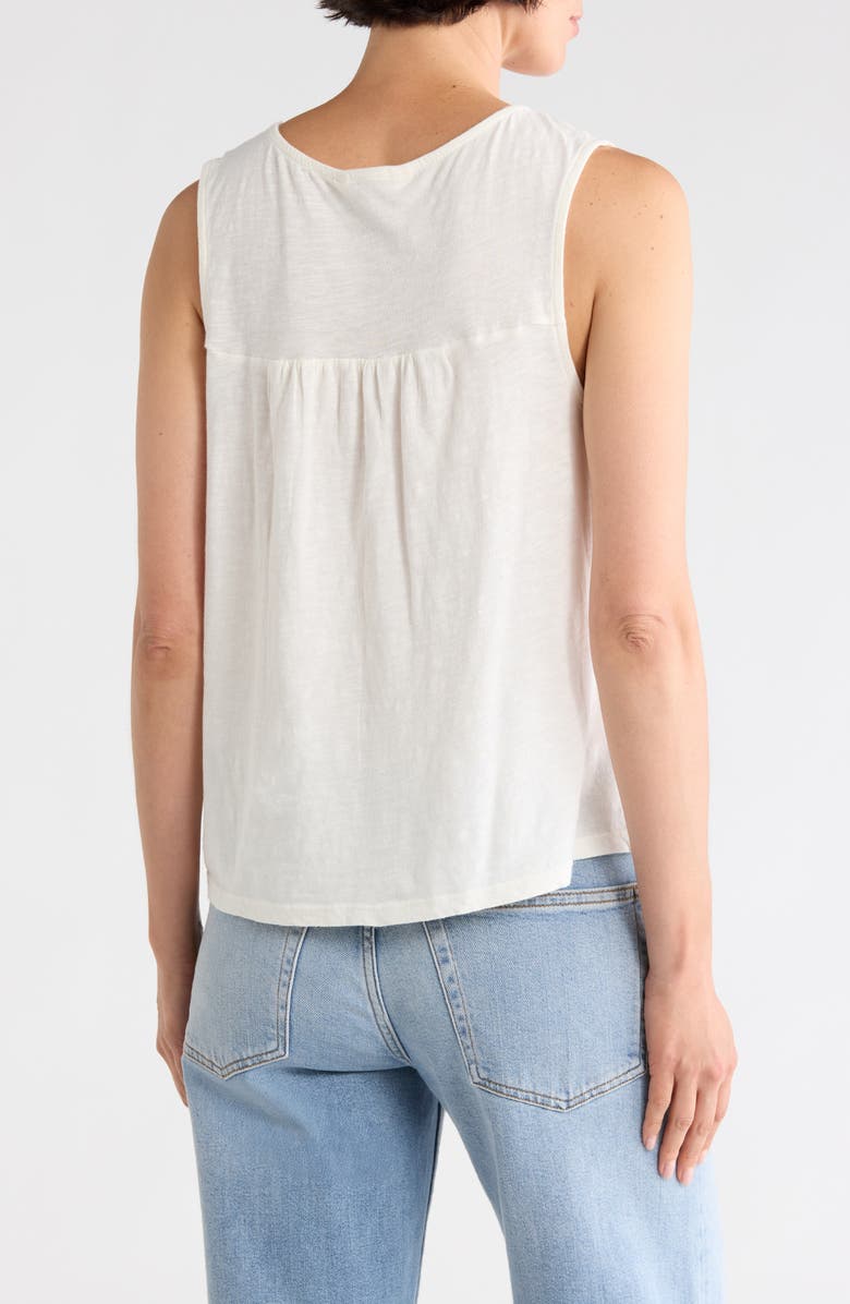 Lucky Brand Embroidered Yoke Tank Top, Alternate, color, Tofu
