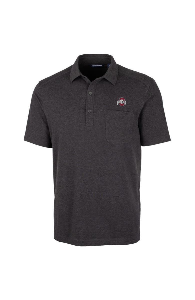 Cutter & Buck Men's Cutter & Buck Heather Black Ohio State Buckeyes Advantage Jersey Polo, Main, color, 