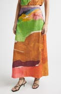 Ulla Johnson x Helen Frankenthaler Inez Crinkled Satin Pencil Skirt