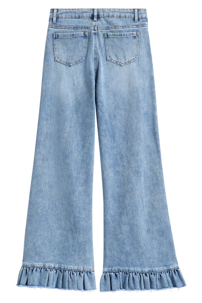 Kids' Ruffle Hem Wide Leg Jeans, Alternate, color, INDIGO