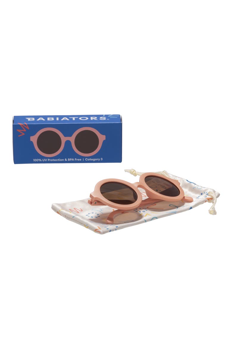 Kids' Tortoise Round Sunglasses, Alternate, color, PEACHY KEEN