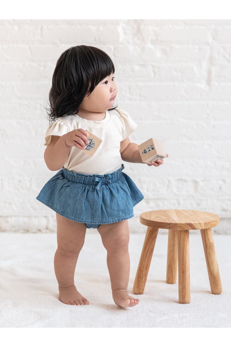 Organic Iona Chambray Skirted Bloomer, Alternate, color, Chambray