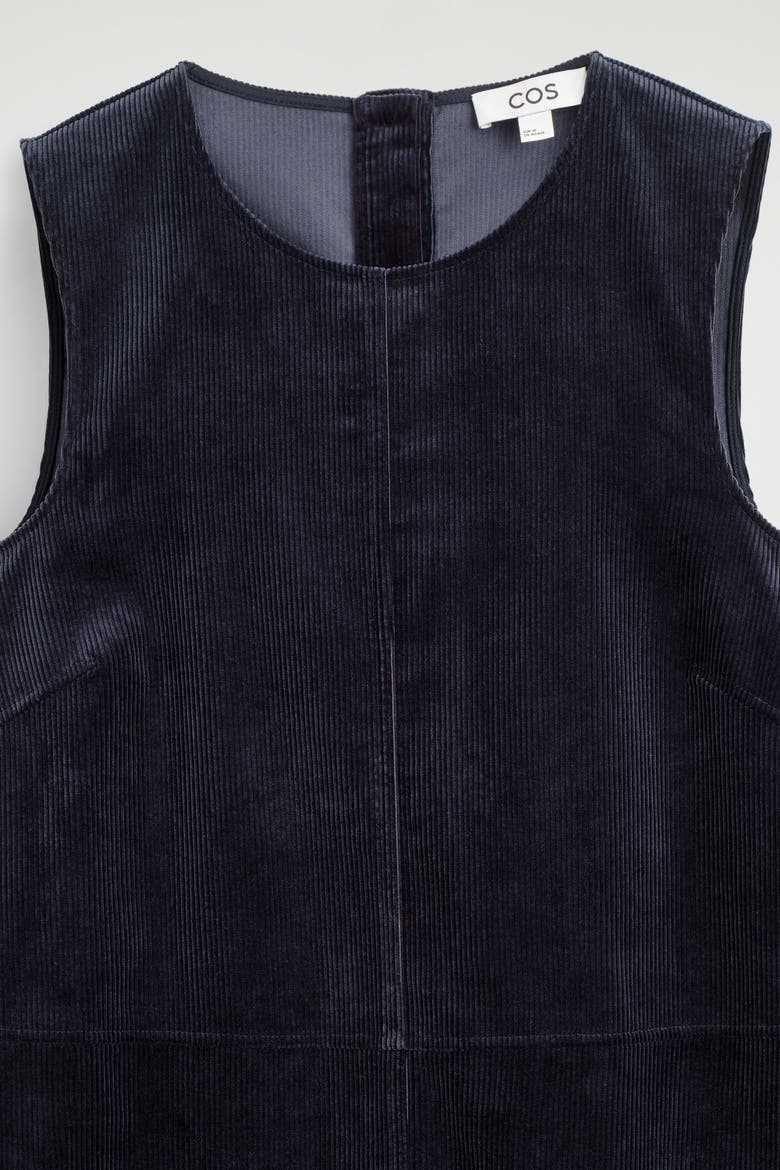 A-Line Corduroy Midi Dress, Alternate, color, NAVY