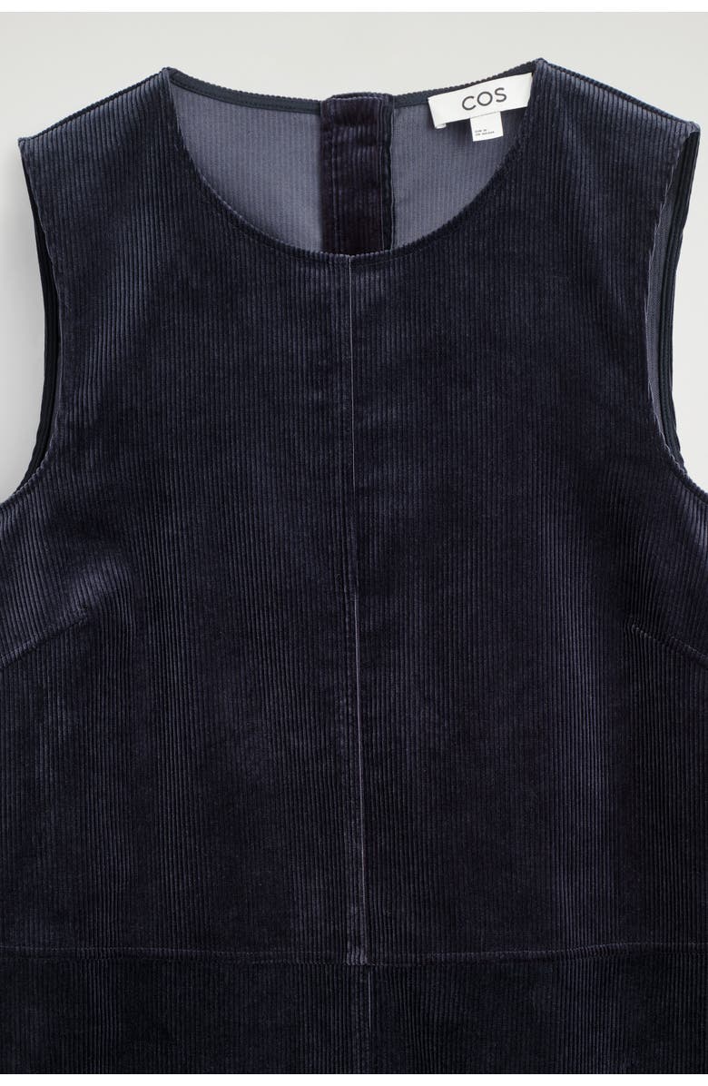 COS A-Line Corduroy Midi Dress, Alternate, color, Navy