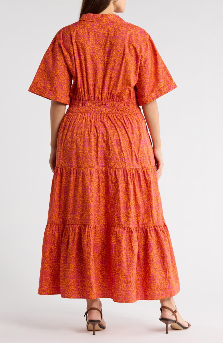 SUGARLIPS Debary Floral Print Tiered Maxi Dress, Alternate, color, Flame-Orange