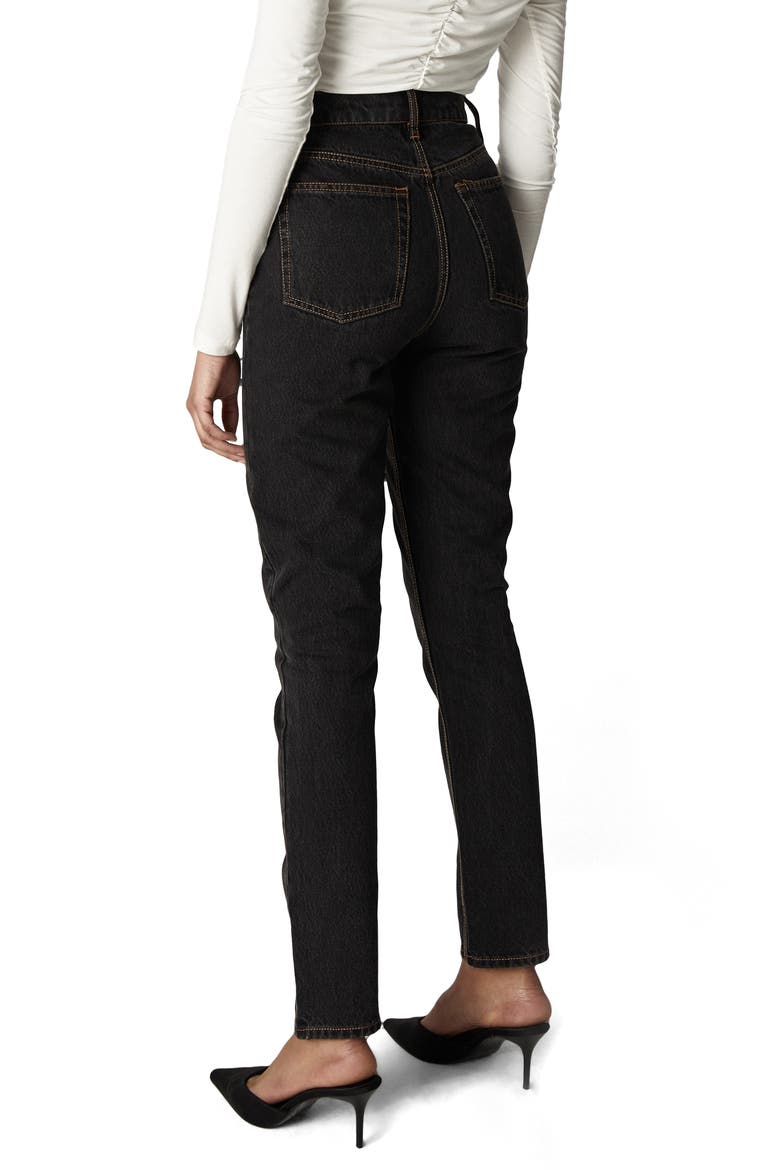 Sloane Midnight Rider High Waist Cigarette Jeans, Alternate, color, BLACK