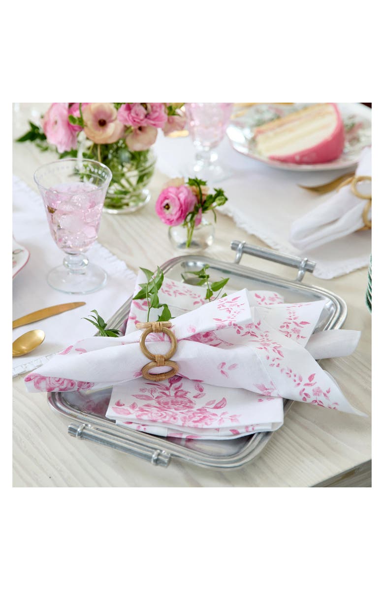 Solino Home Linen Dinner Napkins - Jolie Fleur, 20" x 20", Alternate, color, 