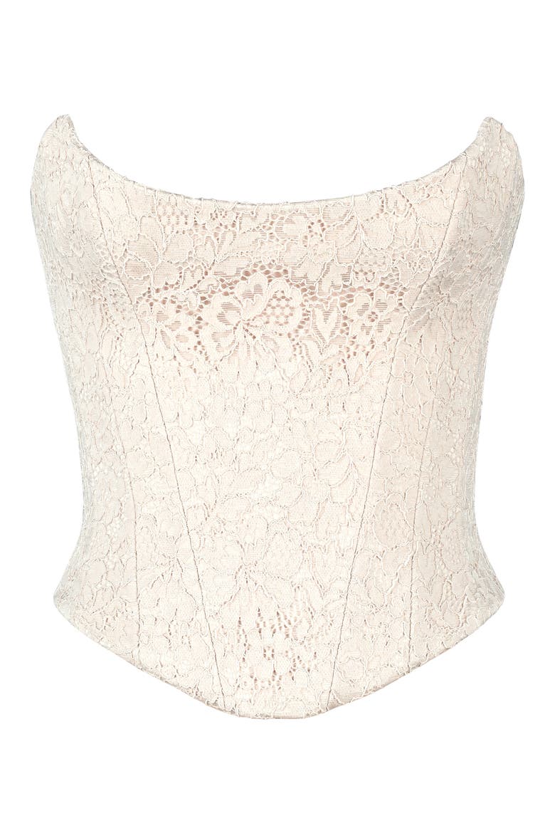 Larra Strapless Lace Corset, Alternate, color, VINTAGE IVORY