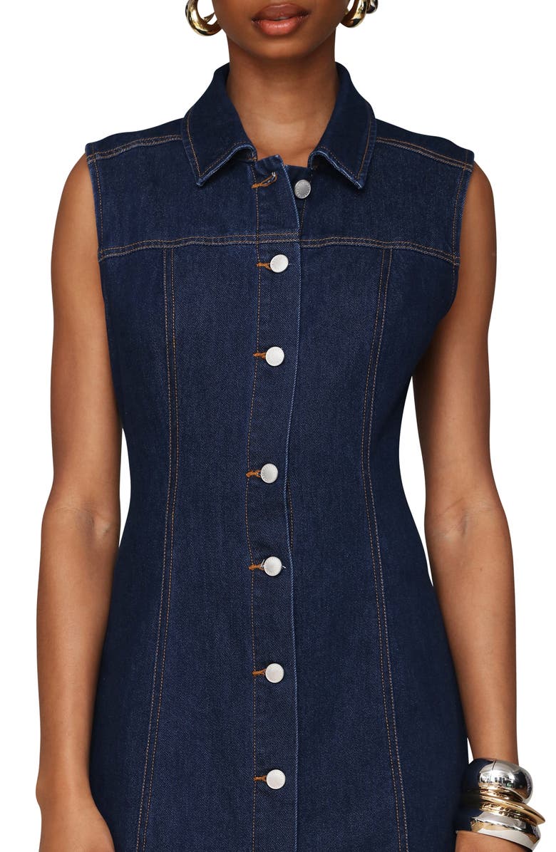 Avec Les Filles Sleeveless Denim Maxi Dress, Alternate, color, Royal Wash