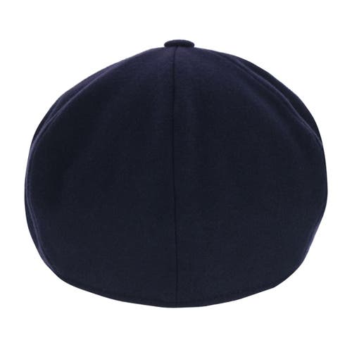 Wigens Classic Retro Newsboy Cap With Curved Peak In Navy