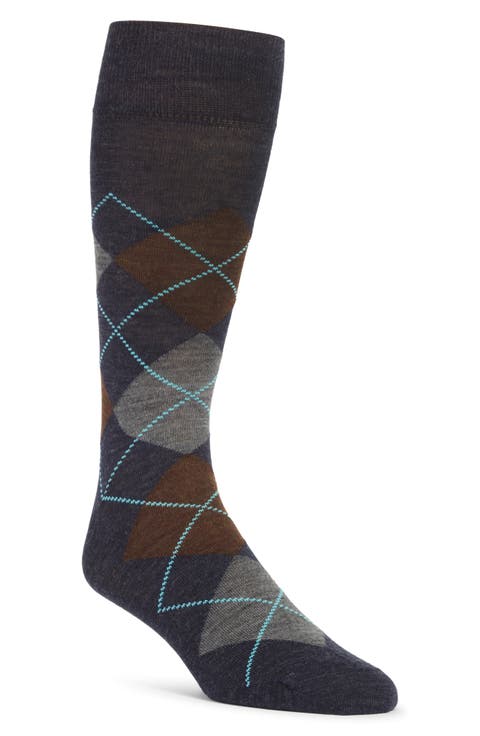 Argyle Wool Blend Dress Socks