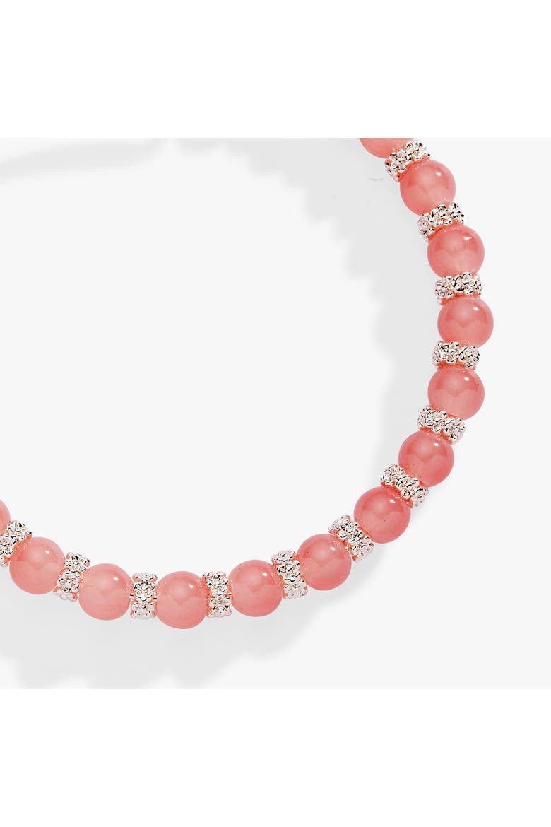 Cherry Quartz Beaded Charm Bangle, Alternate, color, Silver