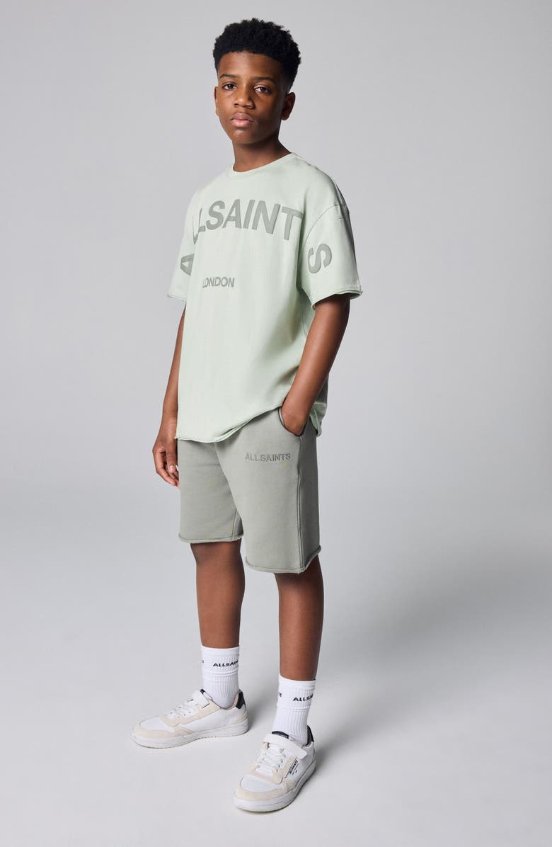 smALLSAINTS by ALLSAINTS Kids' Biggie Oversized Cotton Graphic T-Shirt & Shorts Set, Alternate, color, Green