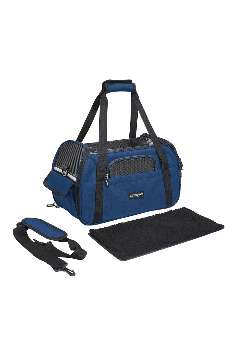 GOOPAWS Soft Sided Pet Cat Carrier Perfect for Travel, Alternate, color, NAVY BLUE