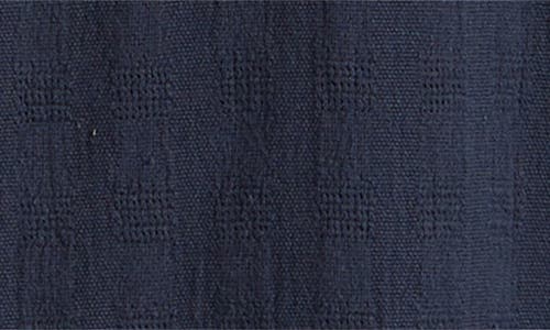 Wax London Didicot Open Weave Cotton Camp Shirt In Navy