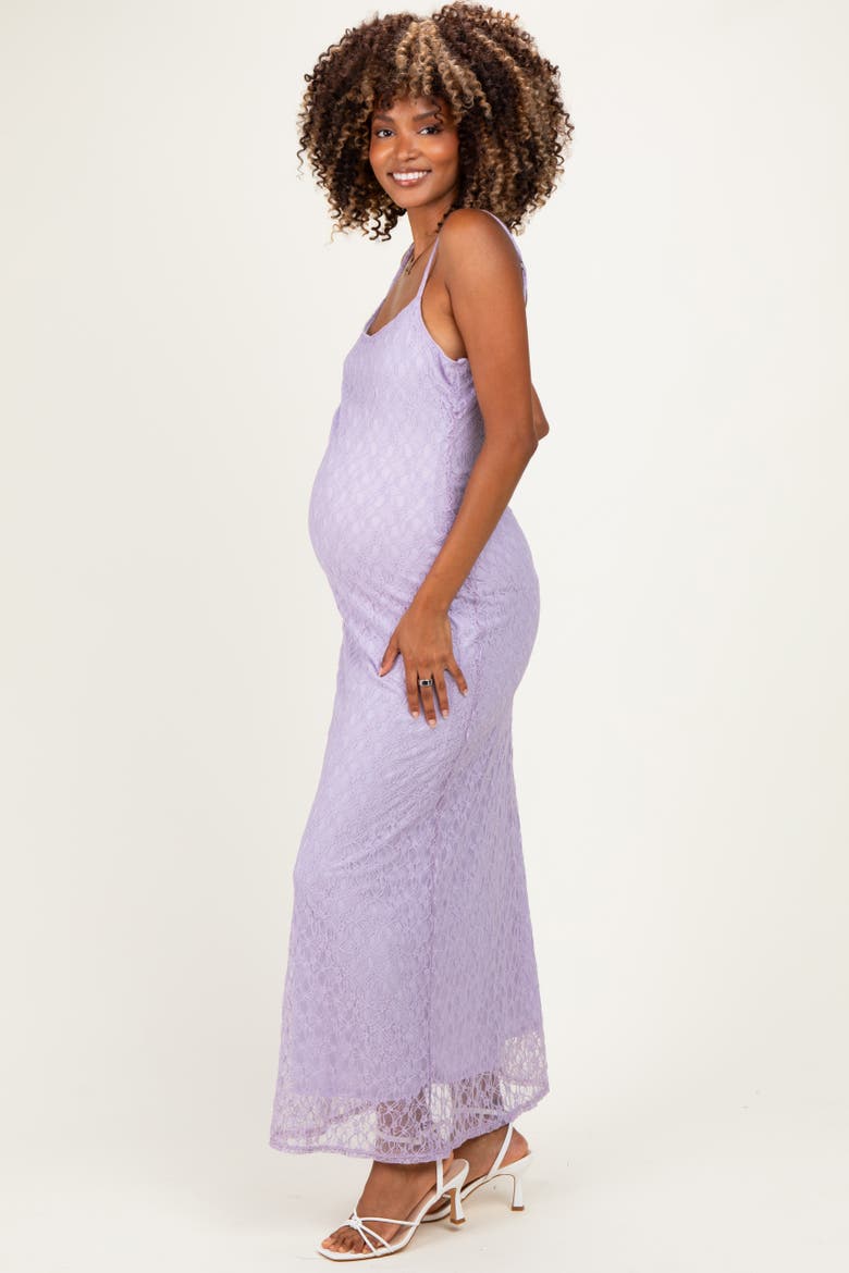 Sleeveless Lace Square Neck Maxi Dress, Main, color, Lavender