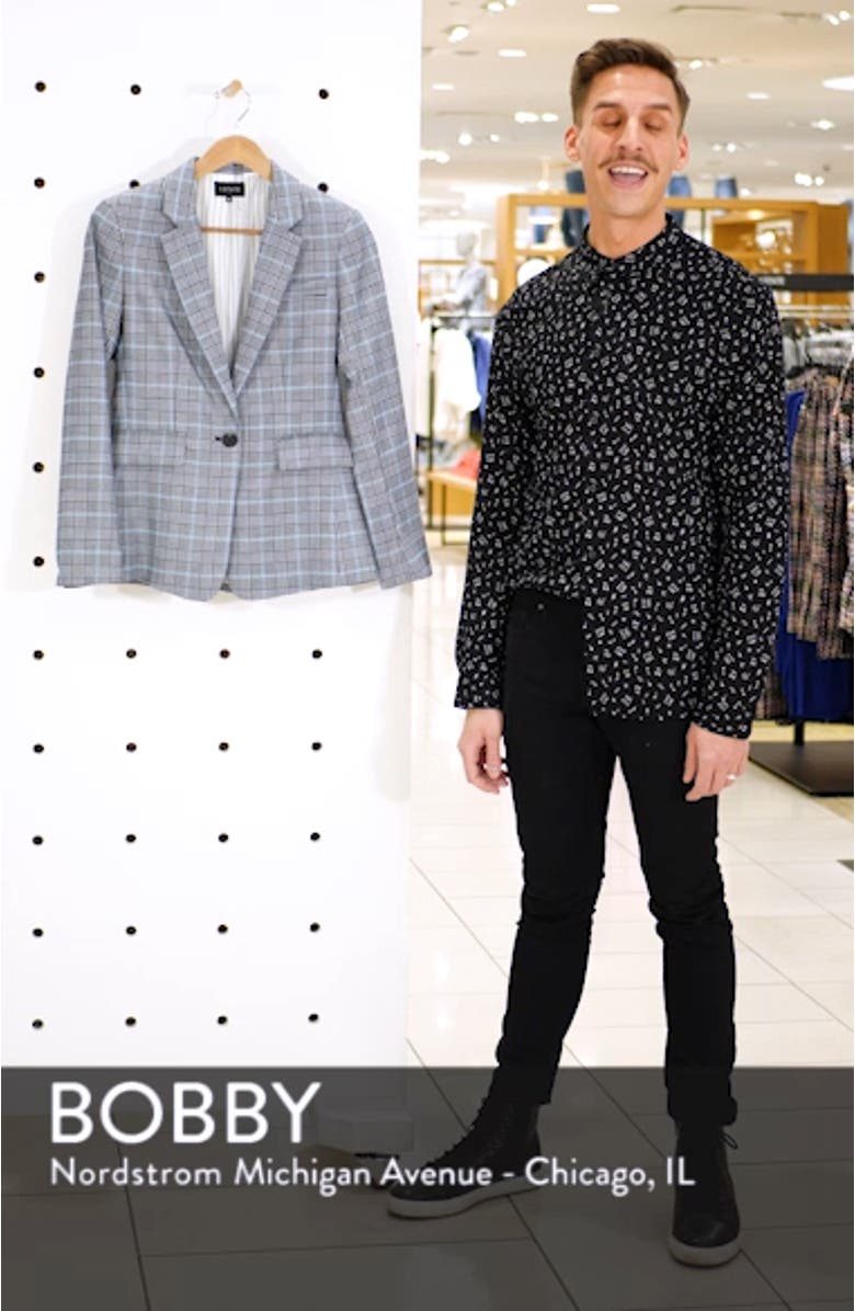 Plaid One-Button Blazer, sales video thumbnail