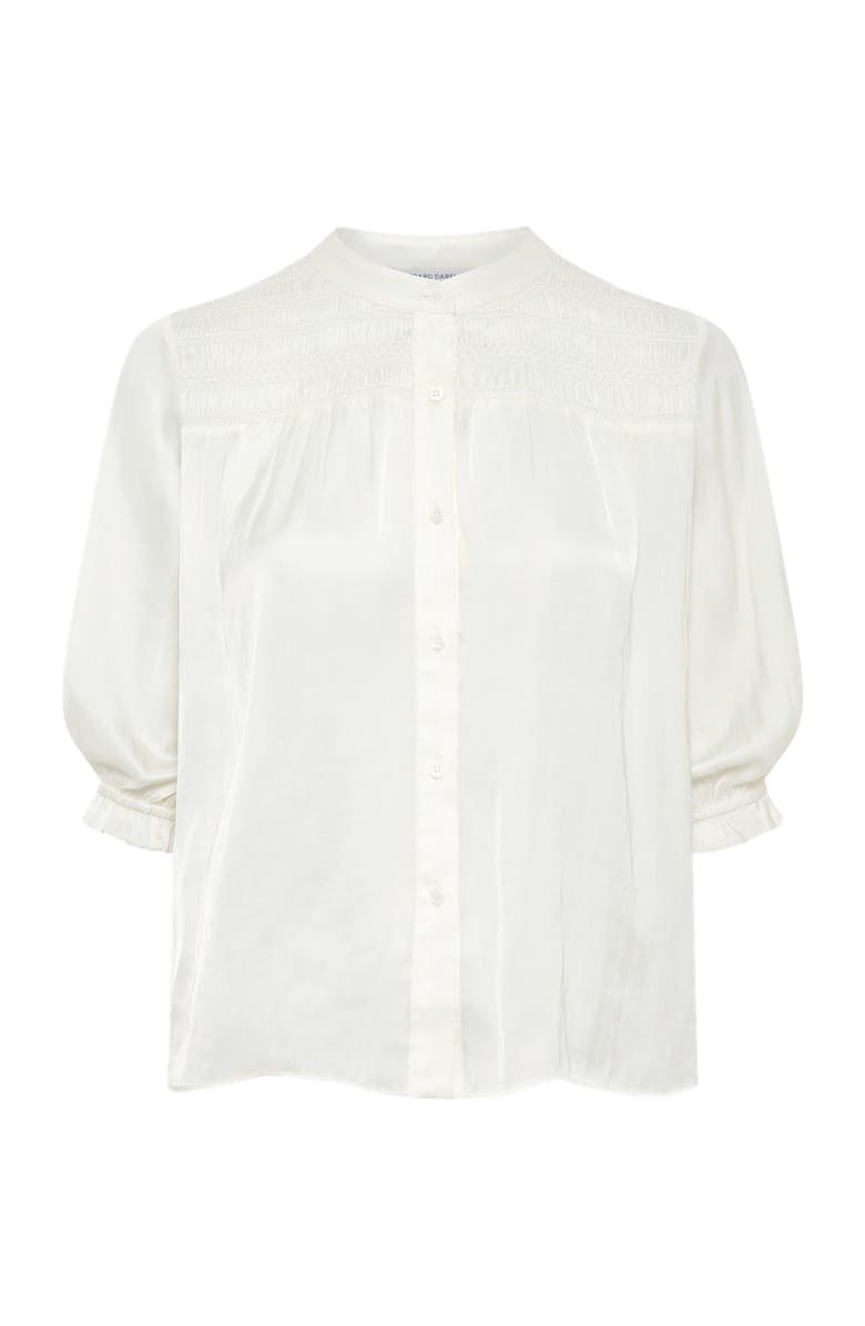 GERARD DAREL Catrine Satin Shirt With Mandarin Collar, Alternate, color, Ecru