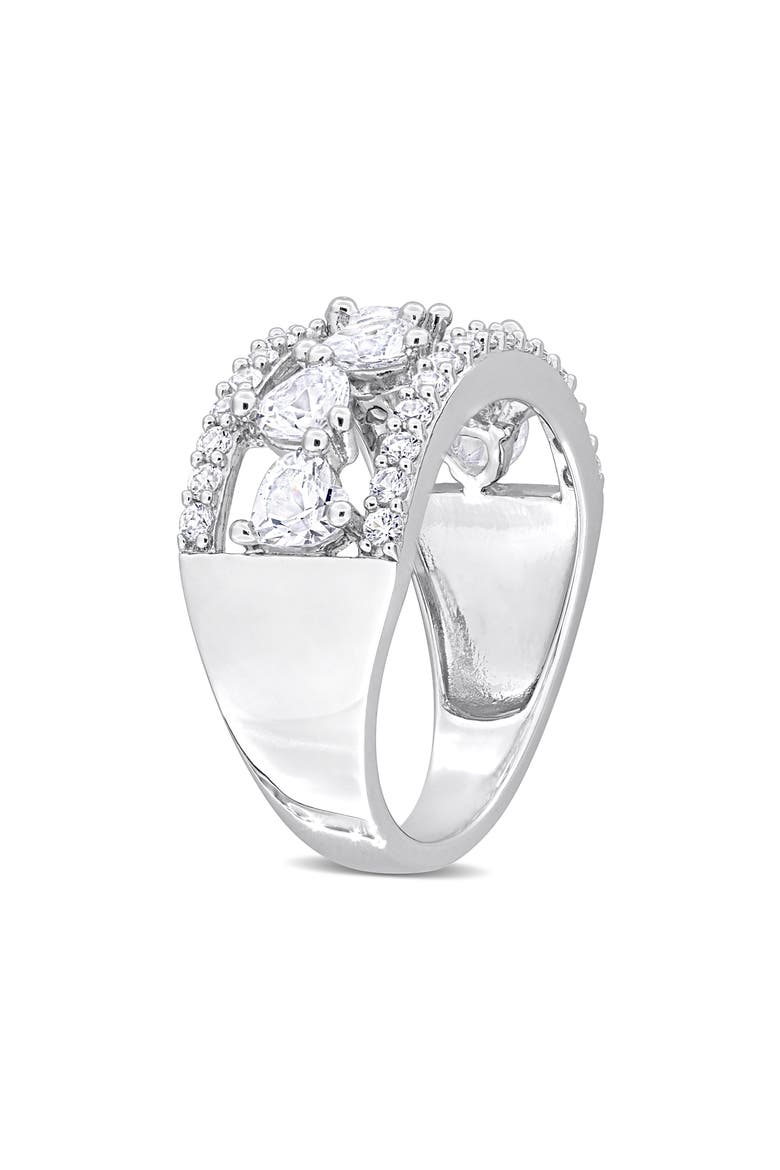 Lab Created White Sapphire Ring, Alternate, color, SILVER