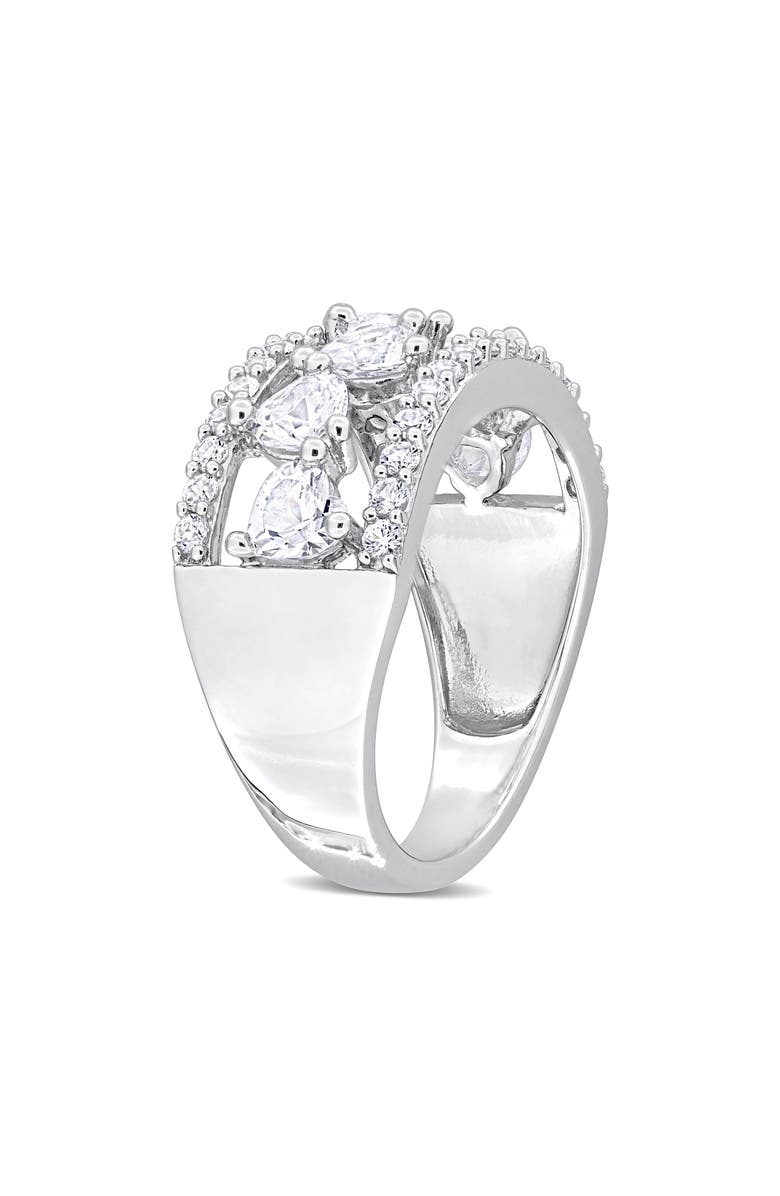 DELMAR Lab Created White Sapphire Ring, Alternate, color, Silver