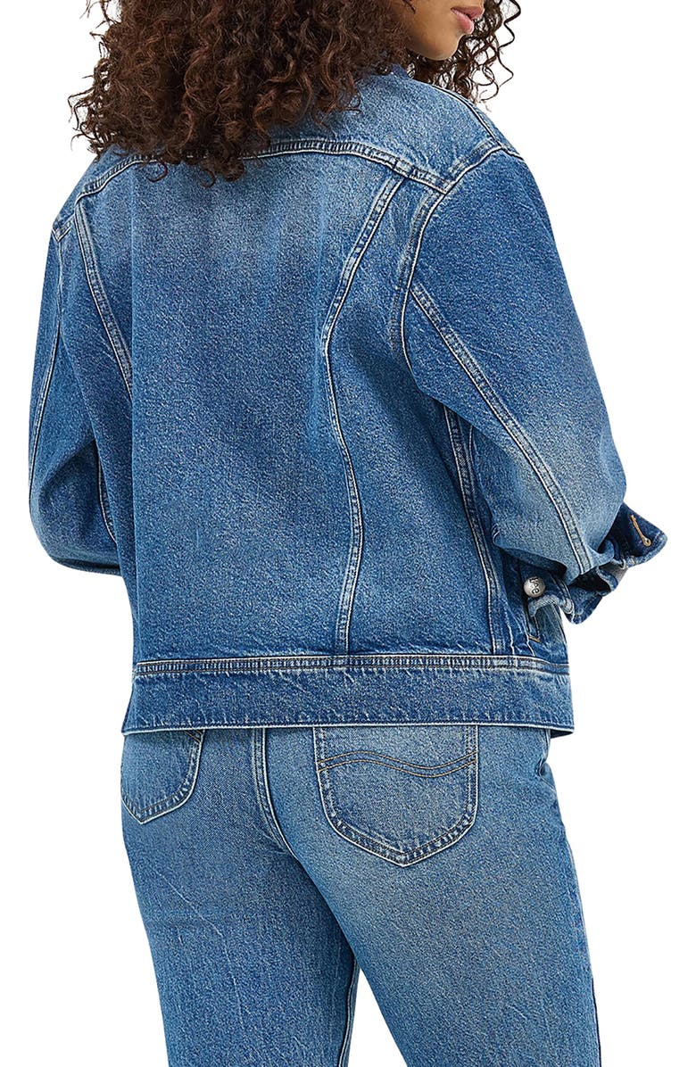 Lee Loose Rider Denim Trucker Jacket, Alternate, color, Mid Chapter