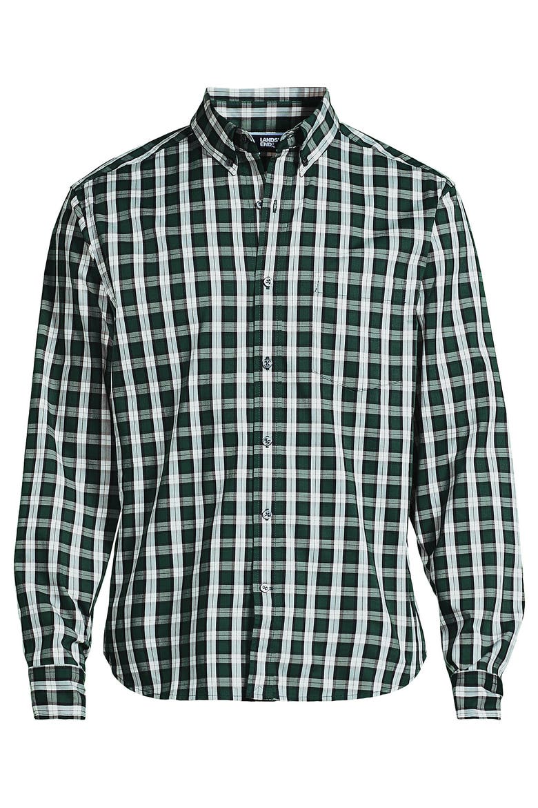 Traditional Fit Long Sleeve Travel Kit Shirt, Alternate, color, Pine Valley/Black Plaid