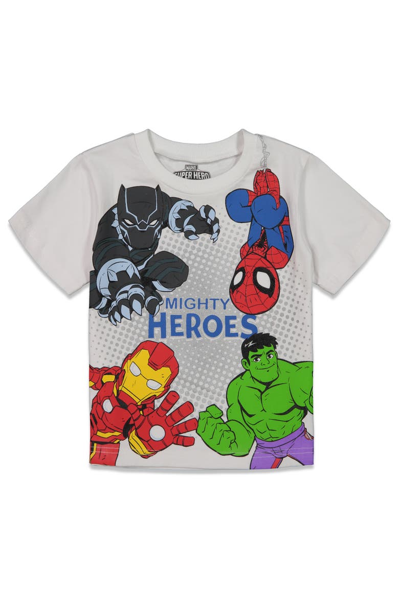 Avengers Short Sleeve T-Shirt 4-Pack, Alternate, color, Avengers White Blue