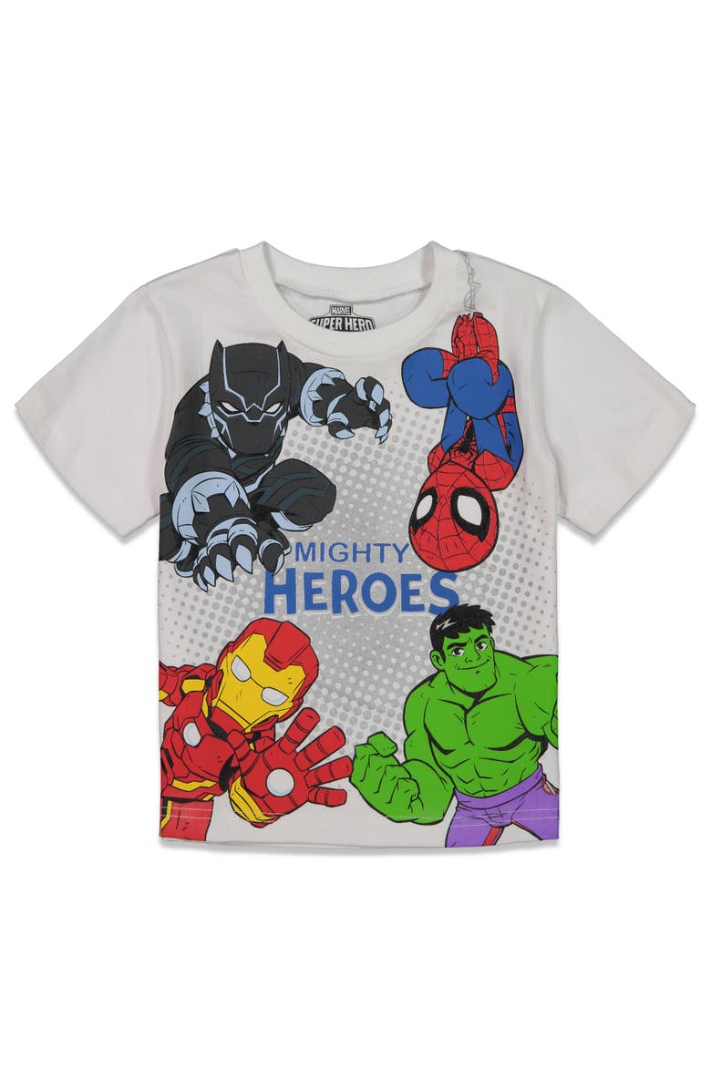 Marvel Avengers Short Sleeve T-Shirt 4-Pack, Alternate, color, Avengers White Blue