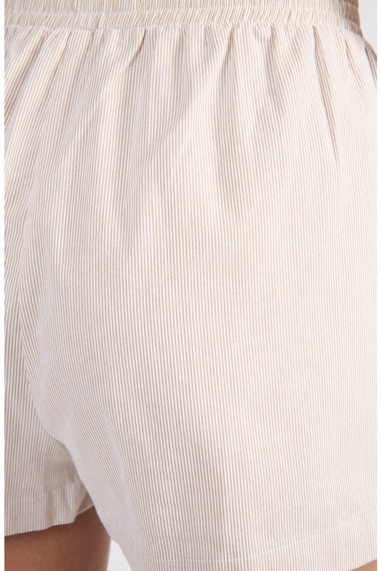 Everyday Stripe Cotton Shorts, Alternate, color, TAN STRIPE