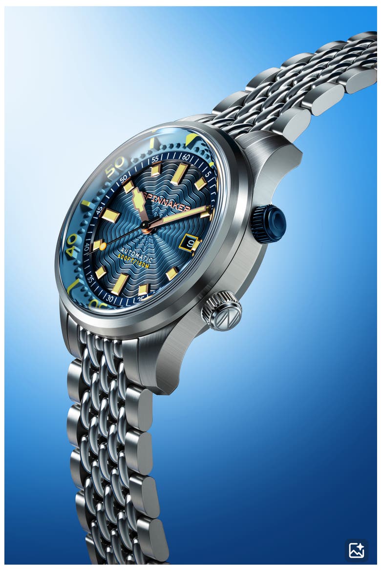 Bradner Automatic Bracelet Watch, 42mm, Alternate, color, BLUE