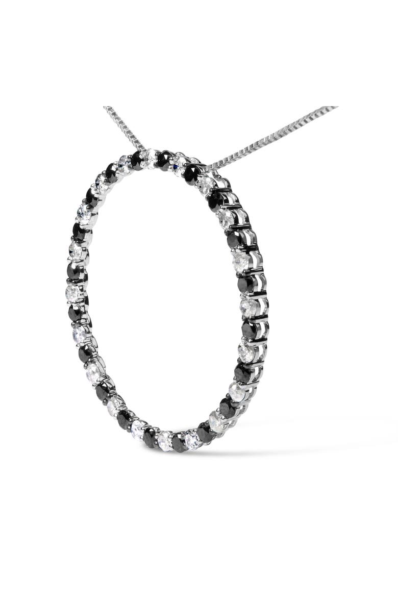 Haus of Brilliance Silver 2.0 Cttw Diamond Open Hoop Circle Pendant Necklace, Alternate, color, White