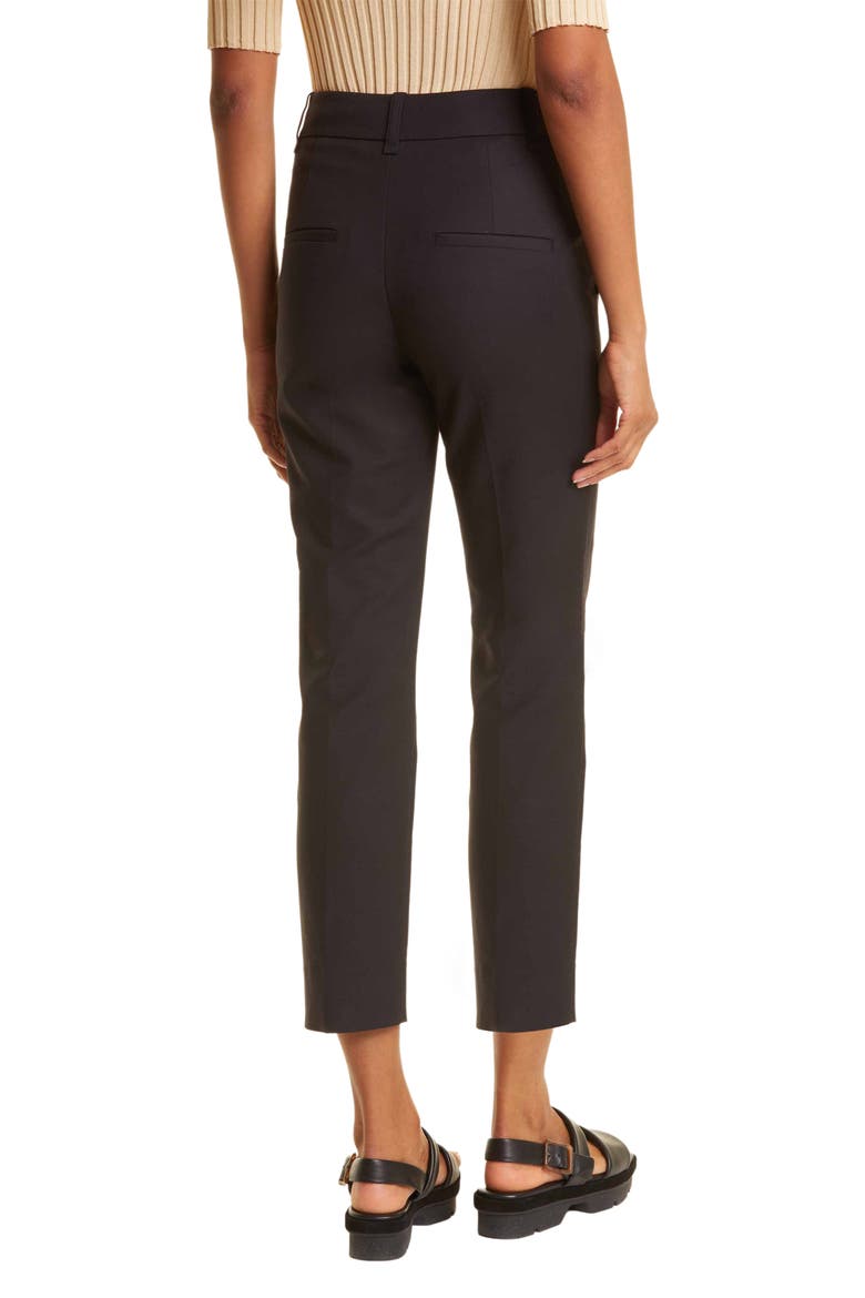Cotton Blend Cigarette Trousers, Alternate, color, BLACK