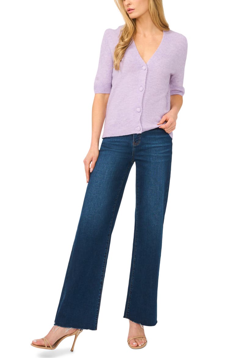 Elbow Sleeve Cardigan, Alternate, color, SOFT LAVENDER