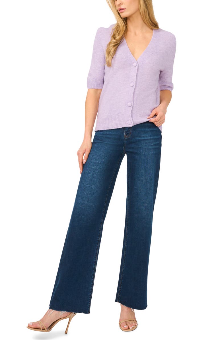 Halogen<sup>®</sup> Elbow Sleeve Cardigan, Alternate, color, Soft Lavender