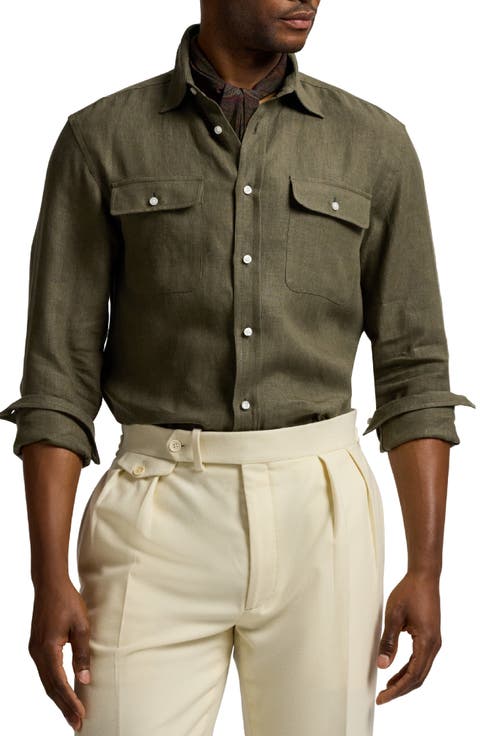Tailored Linen Button-Up Shirt