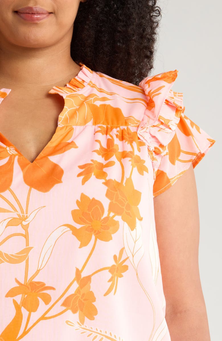 SUGARLIPS Lenira Floral Print Top, Alternate, color, Pink/ Orange