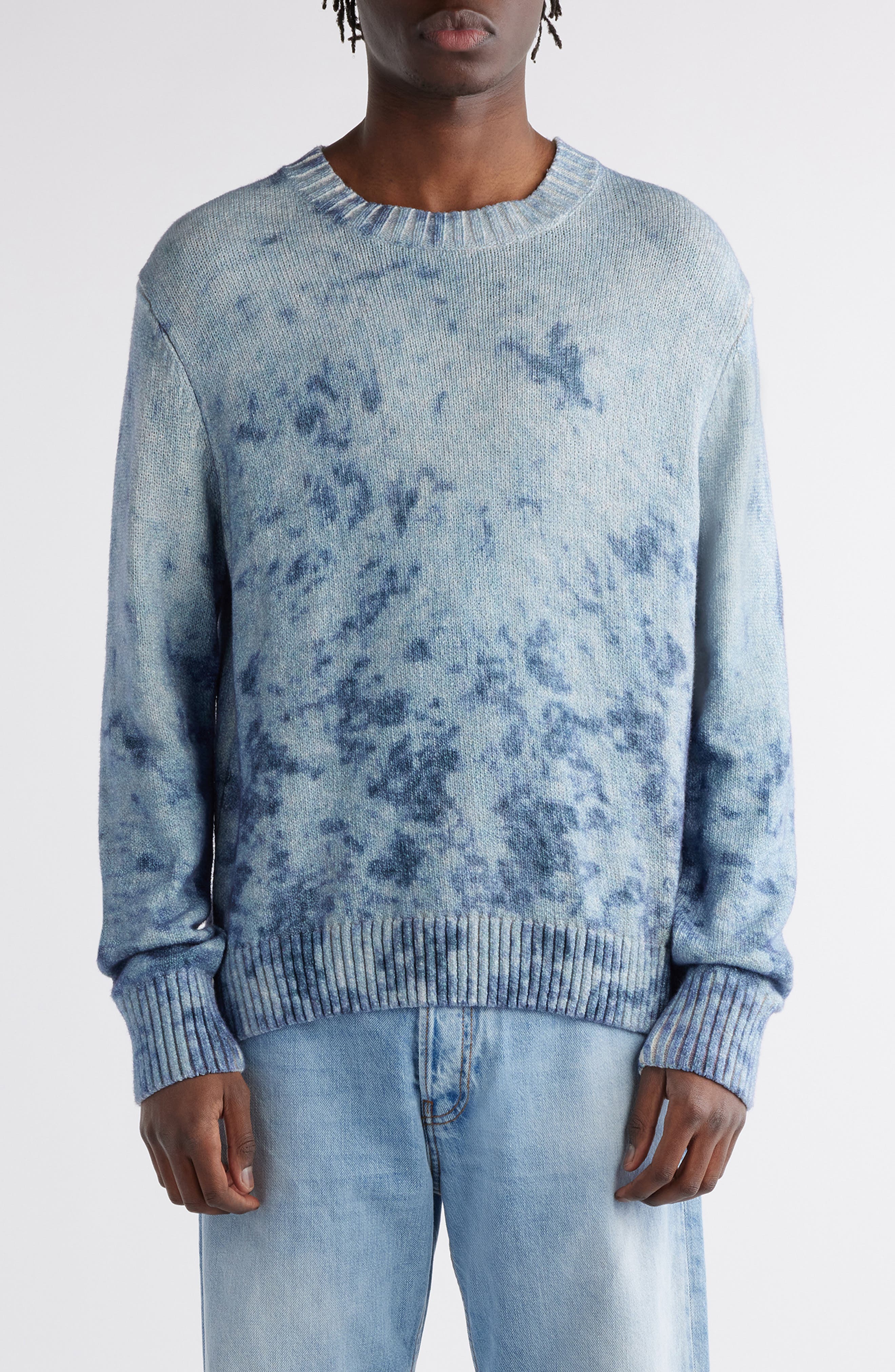 acne studios アシッド　ニット Acne Studios Acid Wash Cotton Sweater (Men) | Nordstrom