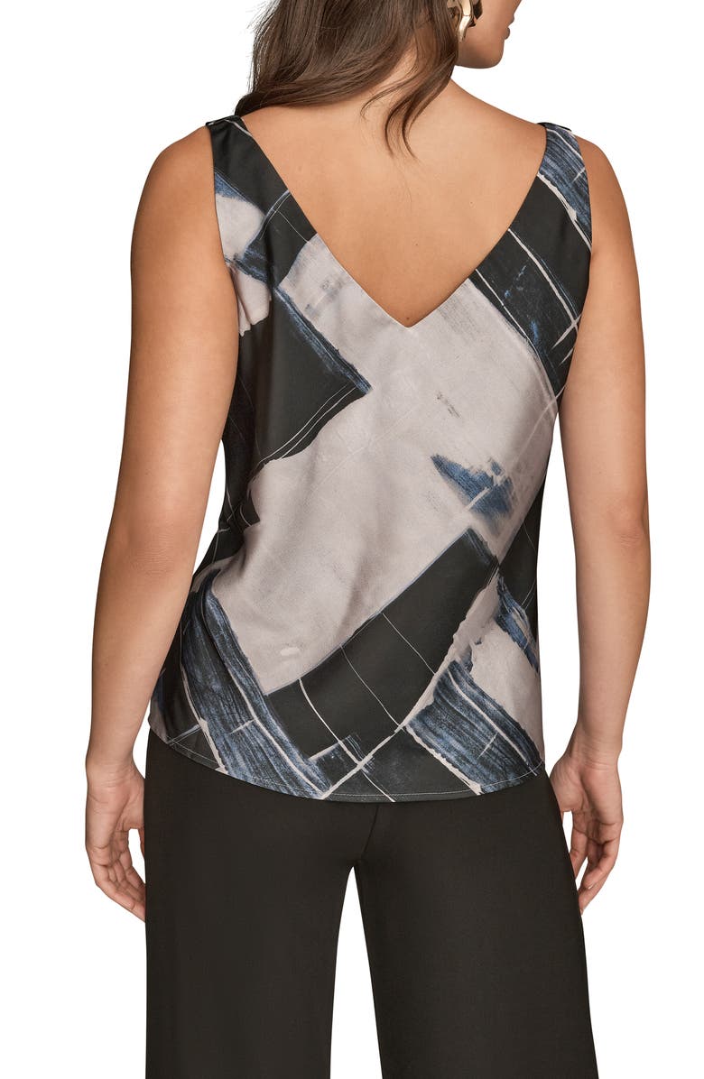 Donna Karan New York Mixed Print Twist Shoulder Tank, Alternate, color, Vapor Multi