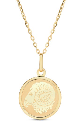Frankie & Zoe Aries Pendant Necklace In Gold