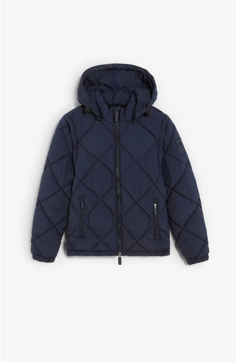 Scalpers Puffer Jacket Kids, Main, color, Navy