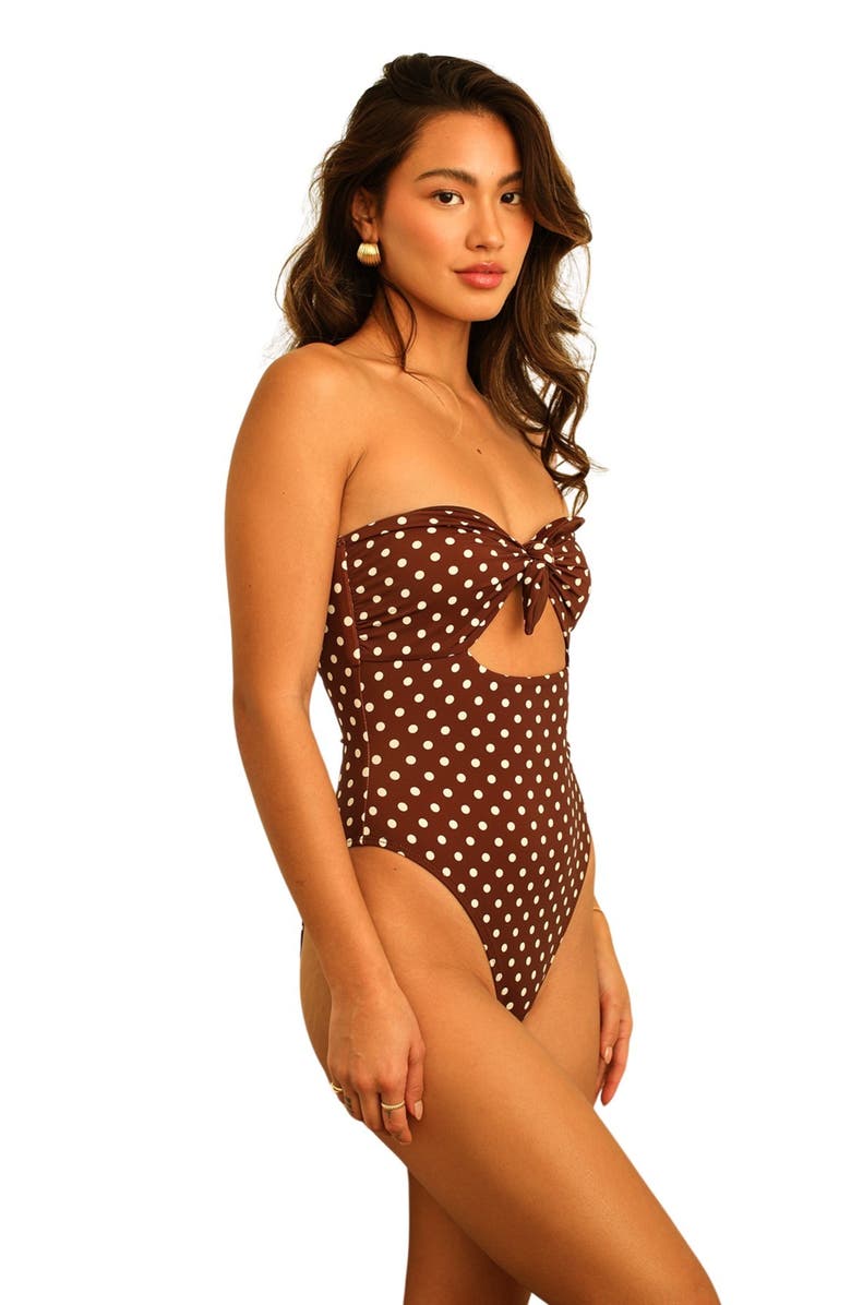 Dippin Daisys Devon One Piece, Alternate, color, Dotted Brown