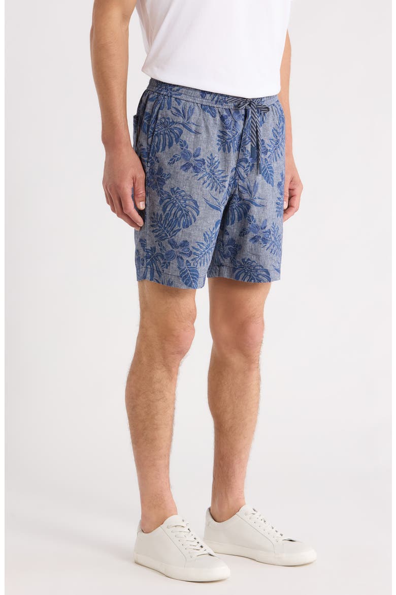 Azule Linen Blend Drawstring Shorts, Alternate, color, INSIGNIA BLUE