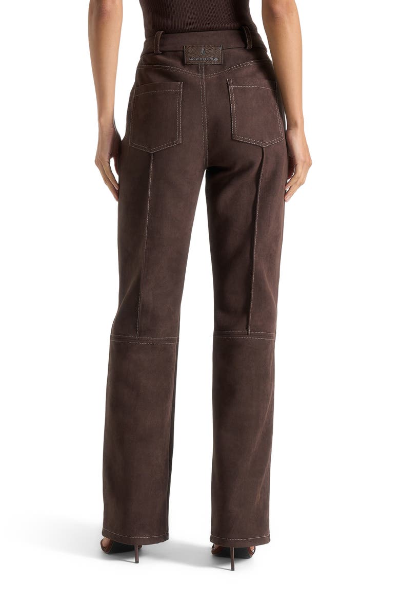 Kalie Suede Boyfriend Jeans, Alternate, color, Brown