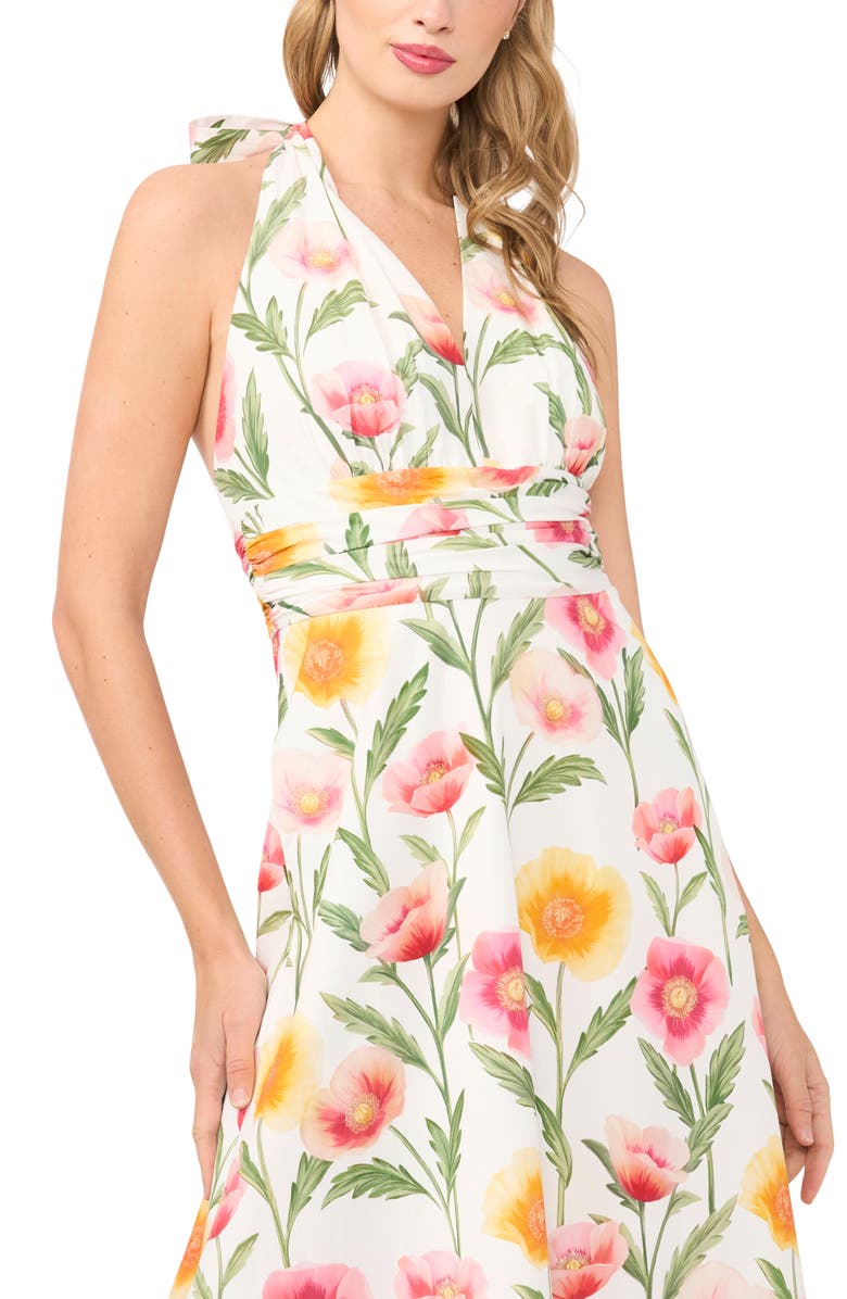 Ted Baker Nicky Floral Halter Neck Cotton Dress, Alternate, color, Ultra White