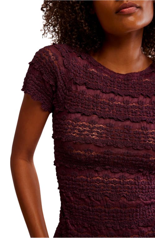 Free People Angelina Mixed Lace Top In Purple